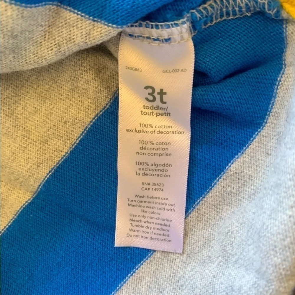 Carters MVP Blue & Gray Striped Long Sleeve Polo Shirt